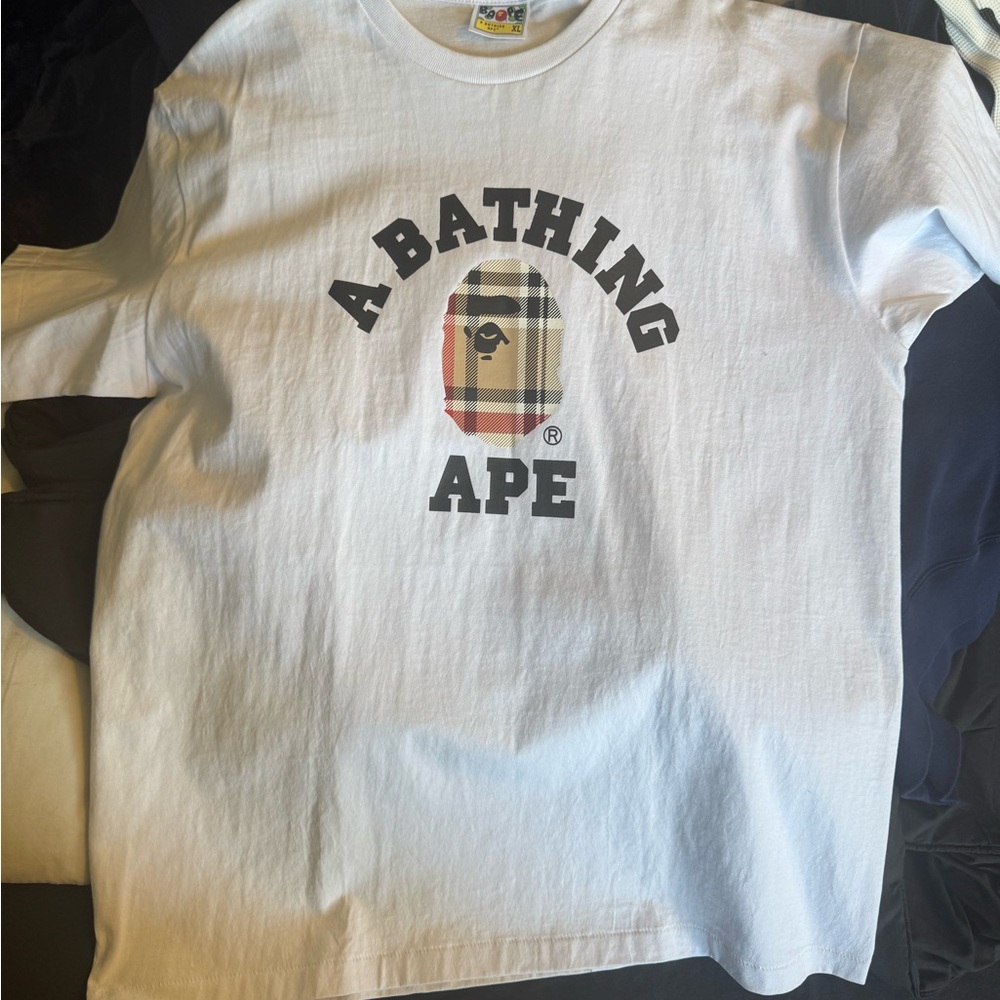 Burberry Pattern BAPE White Tee